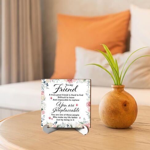 علامة اقتباس إيجابية، لوحة تزيين مكتبية مع دعم خشبي، لوحة خشبية ملهمة لديكور سطح الطاولة والمكتب المنزلي لزملاء العمل وزملاء الدراسة والأصدقاء، لأصدقائي، علامة لا يمكن استبدالها -46 in Kuwait