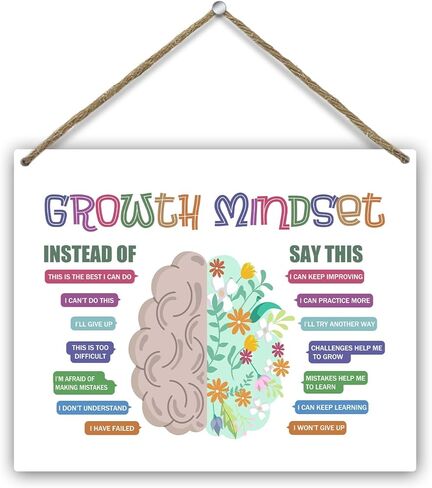 عقلية النمو هدايا عالم النفس المدرسي ديكور الفصول الدراسية الصحة العقلية هدية العلاج مكتب العلاج ديكور خشبي علامة معلقة، جدار الفن للمنزل مستشار مكتب الحضانة دراسة غرفة نوم الباب -47 in Kuwait