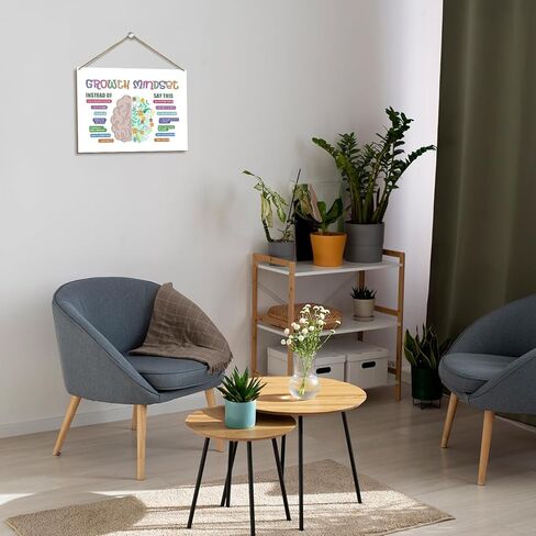 عقلية النمو هدايا عالم النفس المدرسي ديكور الفصول الدراسية الصحة العقلية هدية العلاج مكتب العلاج ديكور خشبي علامة معلقة، جدار الفن للمنزل مستشار مكتب الحضانة دراسة غرفة نوم الباب -47 in Kuwait