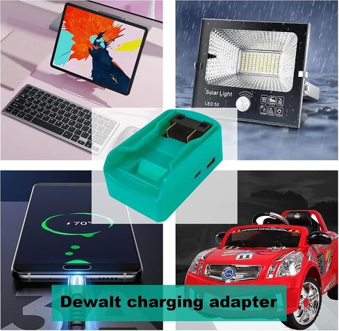 محول شاحن USB GGBOOMGG لبطارية Dewalt 20V، 2 حزمة USB ومنفذ نوع C شحن سريع محولات بطارية أداة الطاقة مع مفتاح أمان للهواتف المحمولة وأجهزة الكمبيوتر المحمولة، إلخ in Saudi Arabia