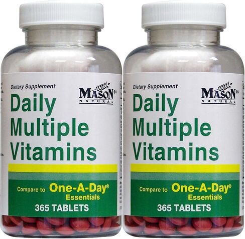 Daily Multiple Vitamins Compare to One A Day Essentials Multivitamin Multimineral Supplement 365 Tablets per Bottle Pack of 2 Total 730 Tablets in Saudi Arabia
