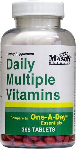 Daily Multiple Vitamins Compare to One A Day Essentials Multivitamin Multimineral Supplement 365 Tablets per Bottle Pack of 2 Total 730 Tablets in Saudi Arabia