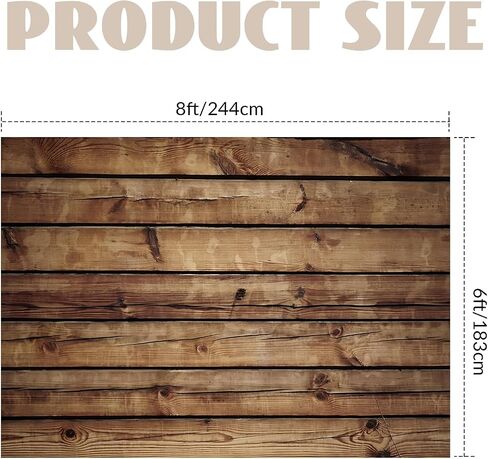 Peryiter Wood Backdrop Wood Wall Background Wooden Rustic Backdrop Durable Polyester Fabric Photography Backdrop Supplies for Party, Wedding Baby Photoshoot (Brown,7 x 5ft) in Saudi Arabia