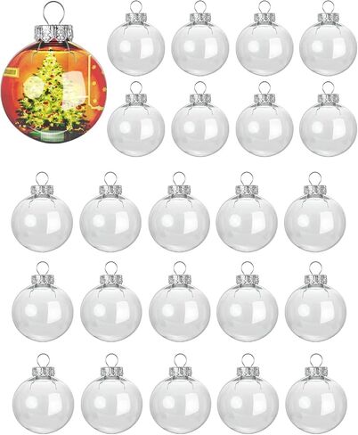 sinocreate 24 حزمة واضحة عيد الميلاد شنقا زخرفة الكرة مع حبل 2.36 بوصة DIY عيد الميلاد الحشو واضحة كرات عيد الميلاد شنقا الحلي لشجرة عيد الميلاد ديكور in Saudi Arabia