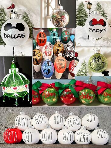 sinocreate 24 حزمة واضحة عيد الميلاد شنقا زخرفة الكرة مع حبل 2.36 بوصة DIY عيد الميلاد الحشو واضحة كرات عيد الميلاد شنقا الحلي لشجرة عيد الميلاد ديكور in Saudi Arabia