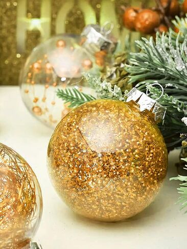 sinocreate 24 حزمة واضحة عيد الميلاد شنقا زخرفة الكرة مع حبل 2.36 بوصة DIY عيد الميلاد الحشو واضحة كرات عيد الميلاد شنقا الحلي لشجرة عيد الميلاد ديكور in Saudi Arabia