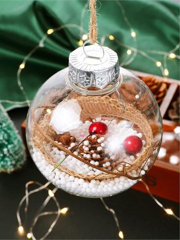 sinocreate 24 حزمة واضحة عيد الميلاد شنقا زخرفة الكرة مع حبل 2.36 بوصة DIY عيد الميلاد الحشو واضحة كرات عيد الميلاد شنقا الحلي لشجرة عيد الميلاد ديكور in Saudi Arabia