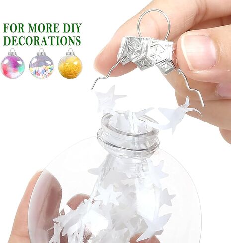 sinocreate 24 حزمة واضحة عيد الميلاد شنقا زخرفة الكرة مع حبل 2.36 بوصة DIY عيد الميلاد الحشو واضحة كرات عيد الميلاد شنقا الحلي لشجرة عيد الميلاد ديكور in Saudi Arabia