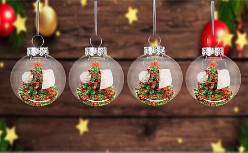 sinocreate 24 حزمة واضحة عيد الميلاد شنقا زخرفة الكرة مع حبل 2.36 بوصة DIY عيد الميلاد الحشو واضحة كرات عيد الميلاد شنقا الحلي لشجرة عيد الميلاد ديكور in Saudi Arabia