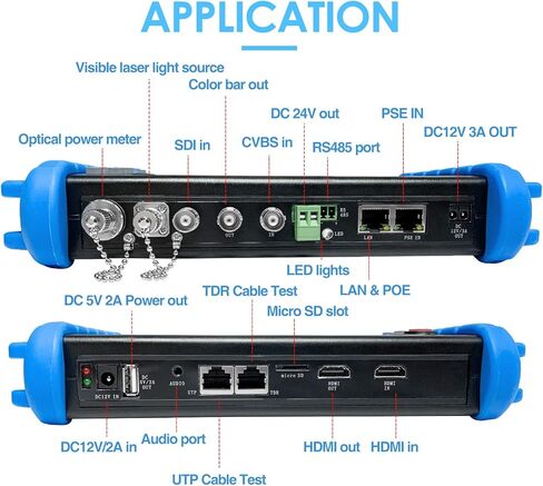 جهاز اختبار كاميرا CCTV من Rsrteng، IPCXS-ACHIMNORTUV، ميزات كاملة، شاشة لمس IPS مقاس 7 بوصة، جهاز اختبار CCTV مع HD-TVI HD-CVI AHD SDI IP، دعم كاميرا DMM OPM VFL TDR، ميزات POE W-I-F-I 4K HDMI in Kuwait