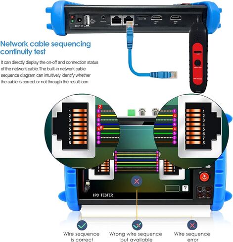 جهاز اختبار كاميرا CCTV من Rsrteng، IPCXS-ACHIMNORTUV، ميزات كاملة، شاشة لمس IPS مقاس 7 بوصة، جهاز اختبار CCTV مع HD-TVI HD-CVI AHD SDI IP، دعم كاميرا DMM OPM VFL TDR، ميزات POE W-I-F-I 4K HDMI in Kuwait