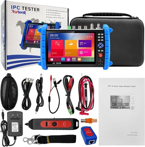 جهاز اختبار كاميرا CCTV من Rsrteng، IPCXS-ACHIMNORTUV، ميزات كاملة، شاشة لمس IPS مقاس 7 بوصة، جهاز اختبار CCTV مع HD-TVI HD-CVI AHD SDI IP، دعم كاميرا DMM OPM VFL TDR، ميزات POE W-I-F-I 4K HDMI in Kuwait