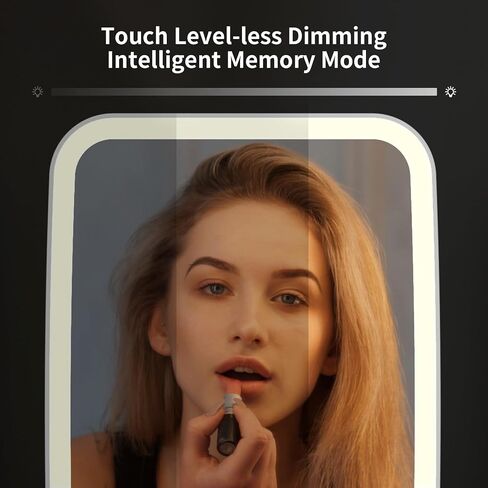 goteud Vanity Mirror with Lights, Makeup Mirror Touch Screen with 3 Color LED Lights Brightness Adjustable Portable USB Rechargeable in Saudi Arabia