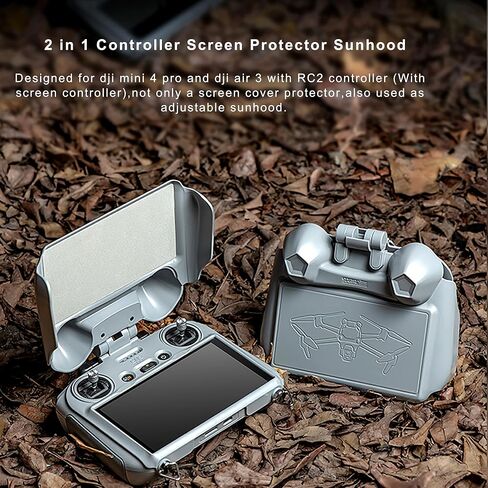غطاء حماية شاشة ميني 4 برو ار سي 2 2 في 1، غطاء صلب واقي من الشمس لجهاز دي جيه اي ميني 4 برو / دي جيه اي اير 3 مع ملحقات درون بجهاز تحكم ار سي 2 (لوحدة تحكم ار سي 2) in Kuwait