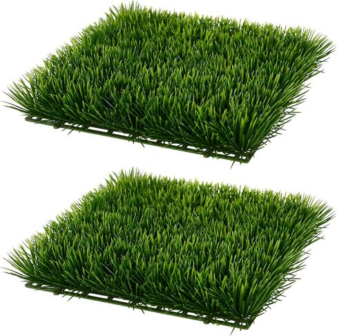 Vickerman Everyday Artificial Grass Mat 11 Inch Square (2 Pack) - UV Resistant Indoor Outdoor Use - Realistic Decoration to Accent Your Design in Saudi Arabia