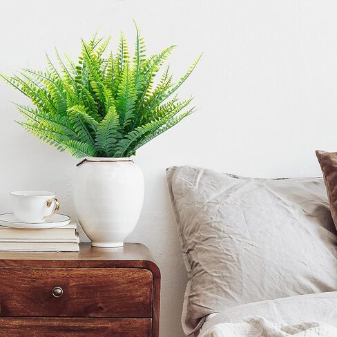 تيلدراسيل 18 قطعة من نباتات السرخس الاصطناعية، شجيرات نباتات بوسطن فيرن اصطناعية، نباتات خضرة بلاستيكية للاستخدام الخارجي والداخلي وديكور الحديقة المنزلية in Kuwait