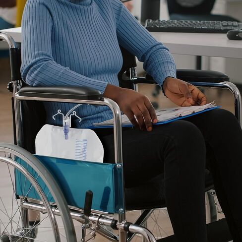 حقيبة تصريف البول من AMZ Medical Supply 2000 مل، 67.6 أونصة، عبوة من 3 أكياس قسطرة بول شفافة للرجال والنساء، أكياس بول PVC للاستعمال مرة واحدة للقسطرة مع أنبوب تصريف 48 بوصة، غرفة مضادة للارتجاع، مشبك in Kuwait