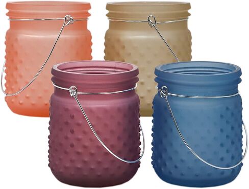 Candle Holders Votive Candle Holders Hurricane Candle Holders Wire Handle Stained Glass Candle Holders,Tea Light Candle Holders for Home Decor Table Valentines Décor Wedding Décor vase(4 Pack) in Saudi Arabia