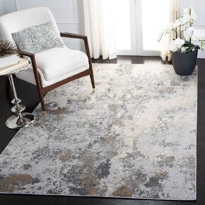 SAFAVIEH Lagoon Collection Area Rug - 9' x 12', Ivory & Grey, Modern Abstract Design, Non-Shedding & Easy Care, Ideal for High Traffic Areas in Living Room, Bedroom (LGN522A) in Kuwait