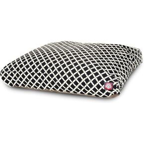 Black Bamboo Medium Rectangle Indoor Outdoor Pet Dog Bed With Removable Washable Cover By Majestic Pet Products in Saudi Arabia