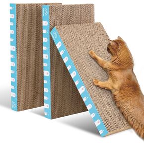 3 Pack ZooZoo Cat Scratching Board Set, Plain Cat Scratching Post Pad Made of Durable Corrugated Cardboard for Stress Relief, Pet Scratcher Fidget Toy Gift Claw Comfort in Kuwait