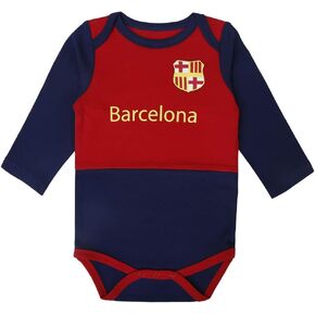 IDONEKER Newborn Barcelona Onesie Boys Girls Short And Long-Sleeve Baby Clothing | Unique Infant Team Soccer Bodysuits in Saudi Arabia