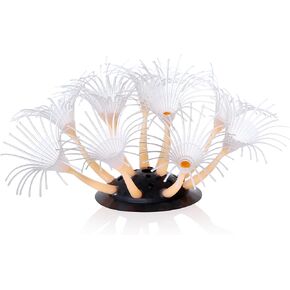 نباتات حوض السمك إيموشنلايت، ديكورات راتنج حوض السمك الاصطناعي ديكور جربر أبيض وبرتقالي، عبوة واحدة in Kuwait