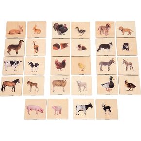 TickiT - 73406 Domestic Animal Family Match - Set of 28 - Real Pictures - Animal Memory Game with Parents and Babies - Animal Matching Game for Toddlers - Develop Cognitive Skills ,Critical Thinking