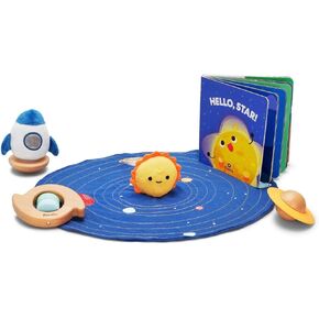 KiwiCo - Sensory Solar System Set with Soft Play Mat, Book, Baby Rattle, Teether Wobbler & Lovey Book Gift Set, Ages 0+ in Kuwait