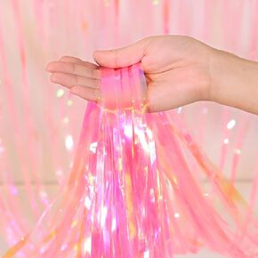 3 Pack Fringe Streamers Backdrop Curtains, Tinsel Backdrop Fringe Backdrop Party Backdrop Birthday Backdrop, Party Décor Birthday Decorations (3.3 x 6.6 ft, Clear & Colorful)