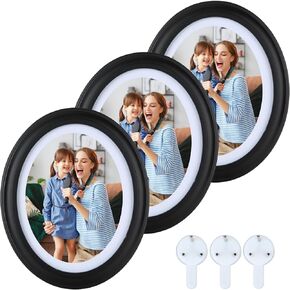 Voittozege 3 Pack Oval Picture Frames 5x7 Black Oval Frames with Mounting Screws and Hooks in Kuwait