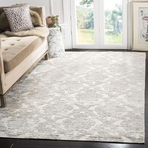 SAFAVIEH Mirage Collection 9' x 12' Grey MIR851C Handmade Modern Wool & Viscose Area Rug