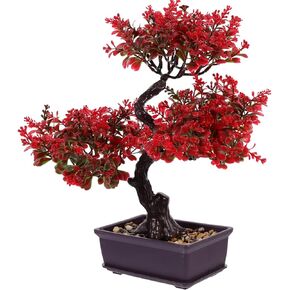 EXCEART Artificial Bonsai Tree, Plastic Plants Bonsai Ornament for Desktop Wedding Decor, Green Faux Bonsai Tree