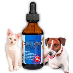 Dog Cough Treatment - Kennel Cough Treatment - Dog Allergy Relief - Itch Relief - Wet & Dry Cough Suppressant - for Dogs & Cats - XanderPets USA 1200 Drops in Saudi Arabia