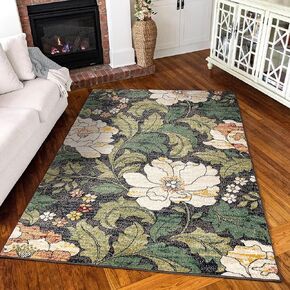 Simply Southern Cottage Jefferson Floral Area Rug, 5' x 7', Light Grey