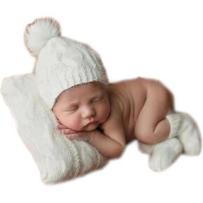 مجموعة قبعات للتصوير الفوتوغرافي للأطفال حديثي الولادة الشهري مع وسادة للأولاد والبنات حديثي الولادة والتقاط الصور أزياء لطيف وسادة in Kuwait