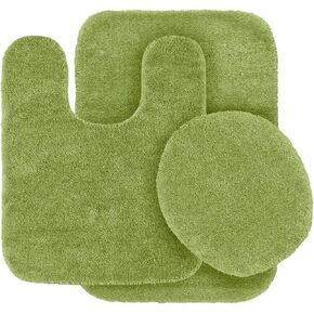 Mk Home LLC 3pc Angela Non Slip Soft Bath Set Rugs for Bathroom Bath Rug, Contour Mat, Toilet Seat Cover New (Light Blue) in Saudi Arabia