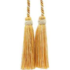 Imperial Collection Double Tassel Curtain and Drapery Tieback Holdback, 4" Tassel (10cm), 26" Spread (66cm) # ICT, Berry Patch Red #4260 (Dark Red, Forest Green, White Gold) Pack of 2 in Kuwait