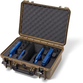 4 Pistol 12 Magazine Doro Gun Case with Custom MyCaseBuilder Foam Insert - Waterproof, Heavy Duty - Tactical Firearms, Ammunition, and Accessory Holder - 18 x 14 x 7 Inches