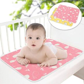 2 Pack Baby Diaper Changing Pad Maveek 19.6'' X 27.5'' Waterproof Changing Mat Portable Diaper Pad Travel Changing Mat Foldable Absorbent Mats for Home and Outdoor(2Grey)