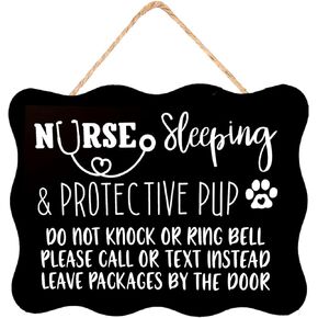 Nurse Sleeping & Protective Pup Sign -Do Not Disturb Sign-No Soliciting Sign in Saudi Arabia