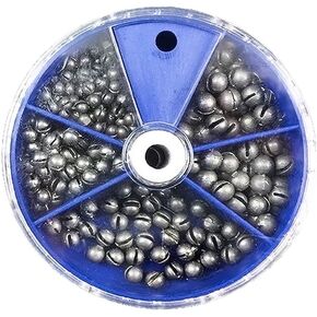 FREE FISHER Split Shot Fishing Weights,205pcs Round Split Shot Sinker Removable Fishing Weights Sinkers 5 Sizes