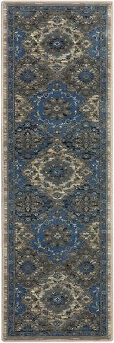 COZYLOOM 2x6 سجادة عداء زهري عتيقة شرقية متعثرة مدخل عداء بوهو القبلية المدخل عداء عدم الانزلاق المطبخ غرفة النوم السرير البساط عداء الغسيل حصيرة ديكور المنزل الأزرق in Saudi Arabia