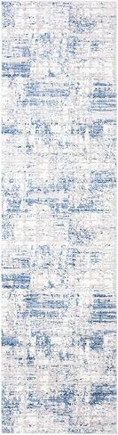 SAFAVIEH Amelia Collection Runner Rug - 2'2" x 6', Blue & Grey, Modern Abstract Distressed Design, Non-Shedding & Easy Care, Ideal for High Traffic Areas in Living Room, Bedroom (ALA786M) in Saudi Arabia