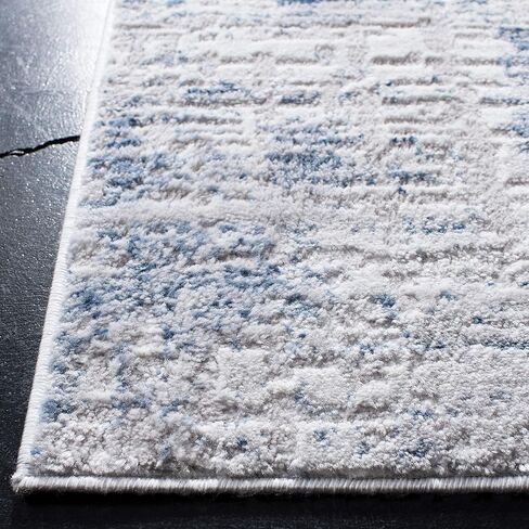 SAFAVIEH Amelia Collection Runner Rug - 2'2" x 6', Blue & Grey, Modern Abstract Distressed Design, Non-Shedding & Easy Care, Ideal for High Traffic Areas in Living Room, Bedroom (ALA786M) in Saudi Arabia