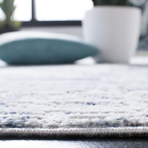 SAFAVIEH Amelia Collection Runner Rug - 2'2" x 6', Blue & Grey, Modern Abstract Distressed Design, Non-Shedding & Easy Care, Ideal for High Traffic Areas in Living Room, Bedroom (ALA786M) in Saudi Arabia
