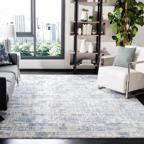 SAFAVIEH Amelia Collection Runner Rug - 2'2" x 6', Blue & Grey, Modern Abstract Distressed Design, Non-Shedding & Easy Care, Ideal for High Traffic Areas in Living Room, Bedroom (ALA786M) in Saudi Arabia