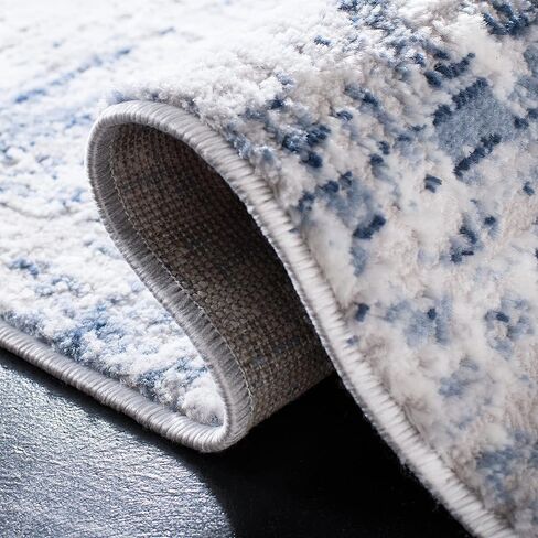 SAFAVIEH Amelia Collection Runner Rug - 2'2" x 6', Blue & Grey, Modern Abstract Distressed Design, Non-Shedding & Easy Care, Ideal for High Traffic Areas in Living Room, Bedroom (ALA786M) in Saudi Arabia