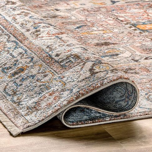 nuLOOM Vintage Harriet Medallion Fringe Area Rug, 8' x 10', Light Brown in Saudi Arabia