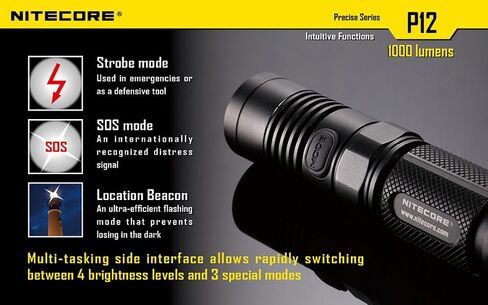 NITECORE P12 2015 إصدار 1000 لومن مصباح يدوي تكتيكي دقيق كري XM-L2 U2 LED مصباح يدوي مقاوم للماء in Kuwait